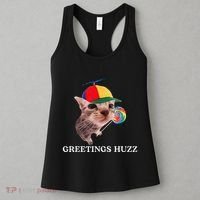 Greetings Huzz Funny Gen Z Gen Alpha Slang Silly Cat Meme Women's Tank Top thumb 3