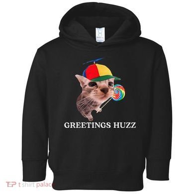 Greetings Huzz Funny Gen Z Gen Alpha Slang Silly Cat Meme Toddler Hoodie