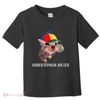 Greetings Huzz Funny Gen Z Gen Alpha Slang Silly Cat Meme Toddler T-Shirt thumb 0