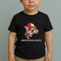 Greetings Huzz Funny Gen Z Gen Alpha Slang Silly Cat Meme Toddler T-Shirt thumb 2