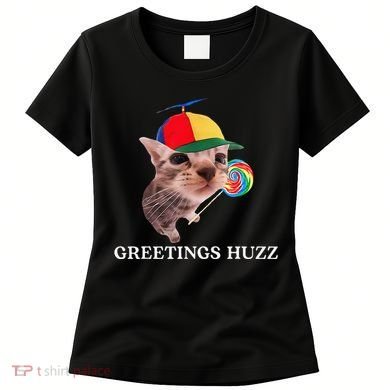Greetings Huzz Funny Gen Z Gen Alpha Slang Silly Cat Meme Women's T-Shirt