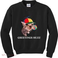 Greetings Huzz Funny Gen Z Gen Alpha Slang Silly Cat Meme Kids Sweatshirt thumb 0