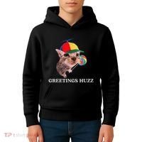 Greetings Huzz Funny Gen Z Gen Alpha Slang Silly Cat Meme Kids Hoodie thumb 4