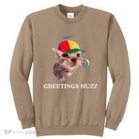 Greetings Huzz Funny Gen Z Gen Alpha Slang Silly Cat Meme Sweatshirt thumb 0