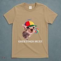 Greetings Huzz Funny Gen Z Gen Alpha Slang Silly Cat Meme T-Shirt thumb 5