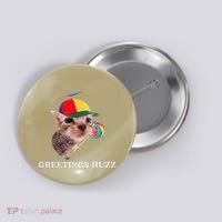 Greetings Huzz Funny Gen Z Gen Alpha Slang Silly Cat Meme Button thumb 0