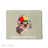 Greetings Huzz Funny Gen Z Gen Alpha Slang Silly Cat Meme Mousepad thumb 0