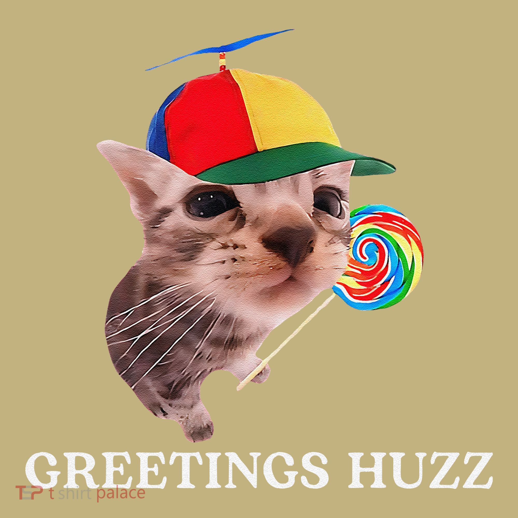 Greetings Huzz Funny Gen Z Gen Alpha Slang Silly Cat Meme Mousepad