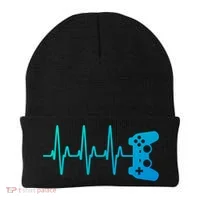 Gamer Heartbeat For Gaming Gift Beanie thumb 0