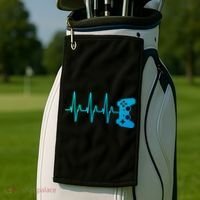 Gamer Heartbeat For Gaming Gift Golf Towel thumb 2