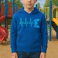 Gamer Heartbeat For Gaming Gift Kids Hoodie thumb 2