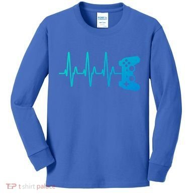 Gamer Heartbeat For Gaming Gift Kids Long Sleeve Shirt