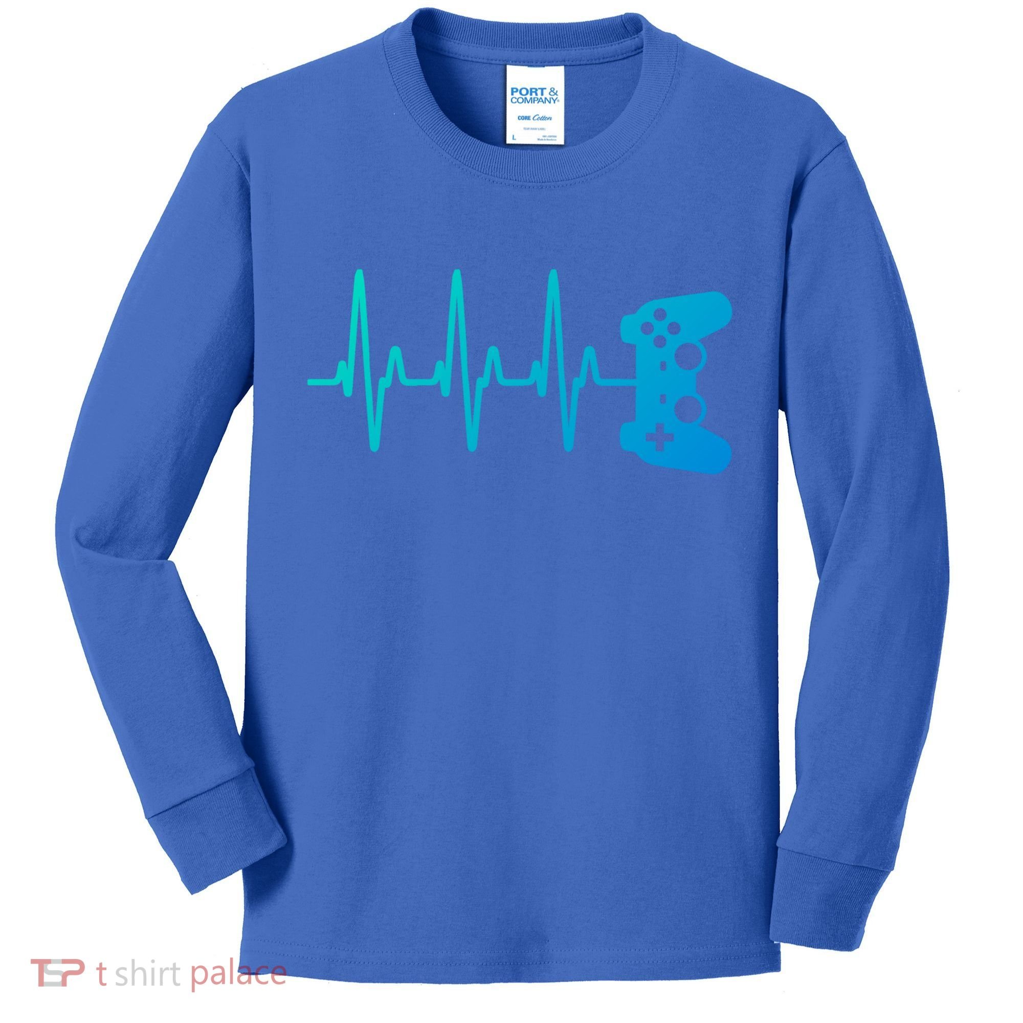 Gamer Heartbeat For Gaming Gift Kids Long Sleeve Shirt