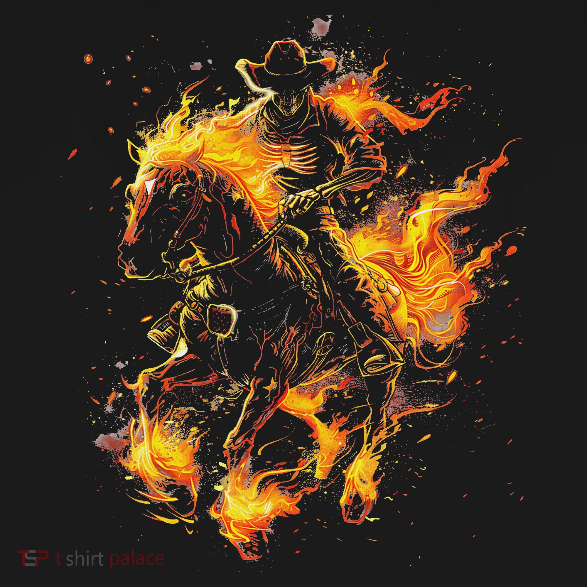 Ghost Horse Flaming Cowboy  Coaster