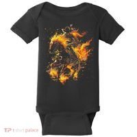 Ghost Horse Flaming Cowboy  Baby Bodysuit thumb 0