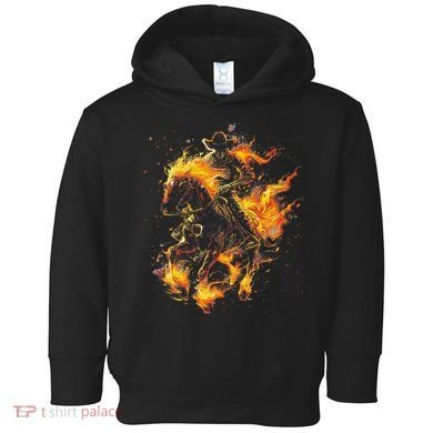 Ghost Horse Flaming Cowboy  Toddler Hoodie