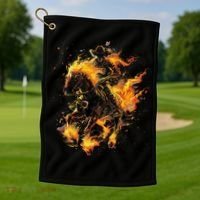 Ghost Horse Flaming Cowboy  Golf Towel thumb 1