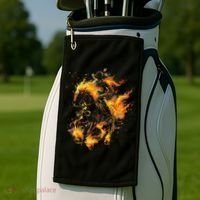 Ghost Horse Flaming Cowboy  Golf Towel thumb 2