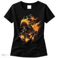 Ghost Horse Flaming Cowboy  Women's T-Shirt thumb 0