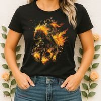 Ghost Horse Flaming Cowboy  Women's T-Shirt thumb 2