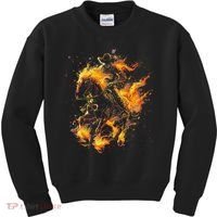 Ghost Horse Flaming Cowboy  Kids Sweatshirt thumb 0