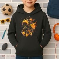 Ghost Horse Flaming Cowboy  Kids Hoodie thumb 2