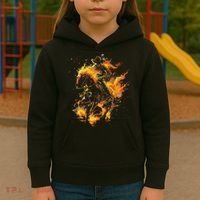 Ghost Horse Flaming Cowboy  Kids Hoodie thumb 3