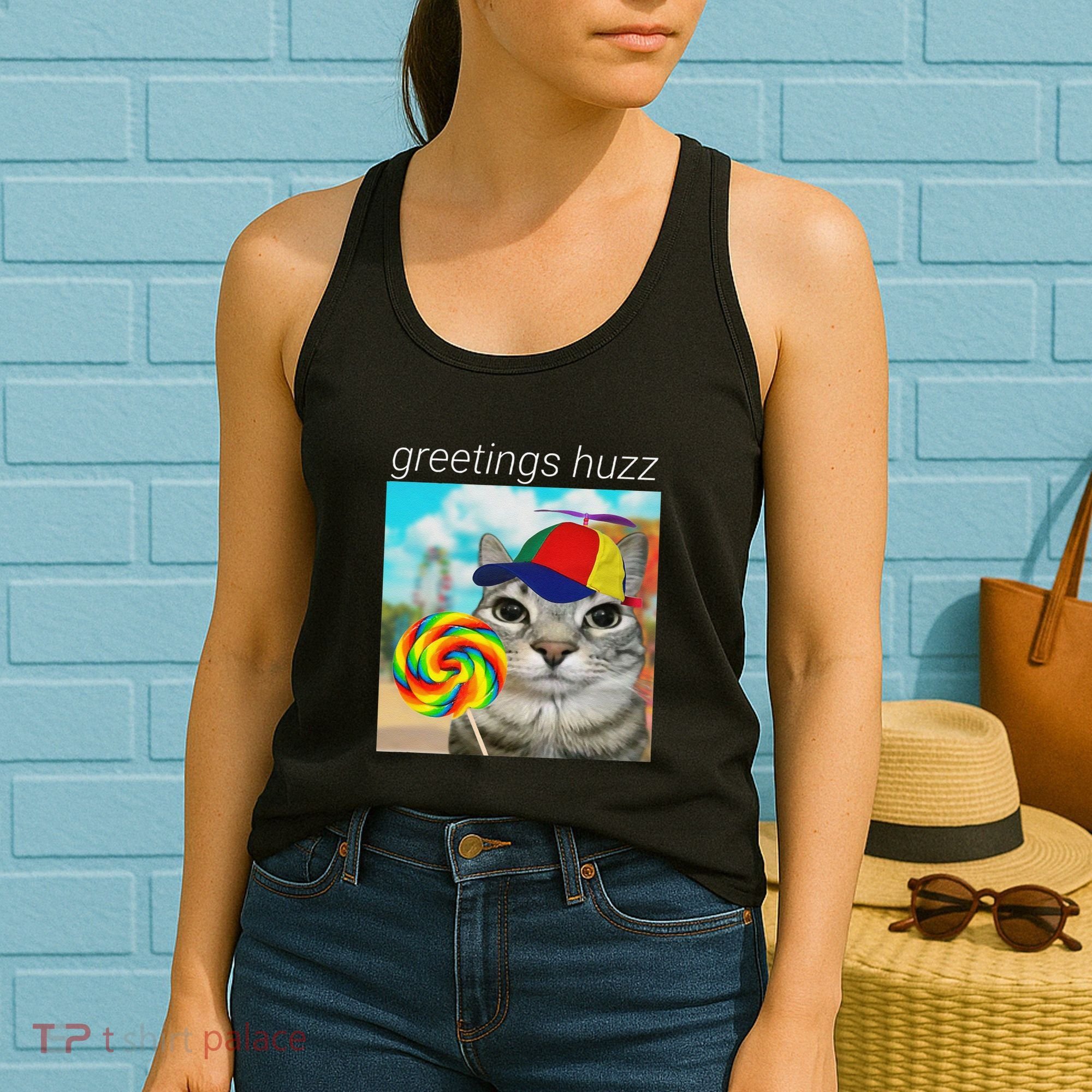 Greetings Huzz Funny Gen Z Gen Alpha Slang Meme Gift Women's Tank Top