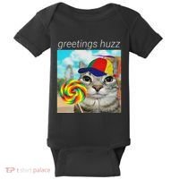 Greetings Huzz Funny Gen Z Gen Alpha Slang Meme Gift Baby Bodysuit thumb 0