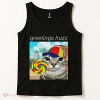 Greetings Huzz Funny Gen Z Gen Alpha Slang Meme Gift Tank Top thumb 2
