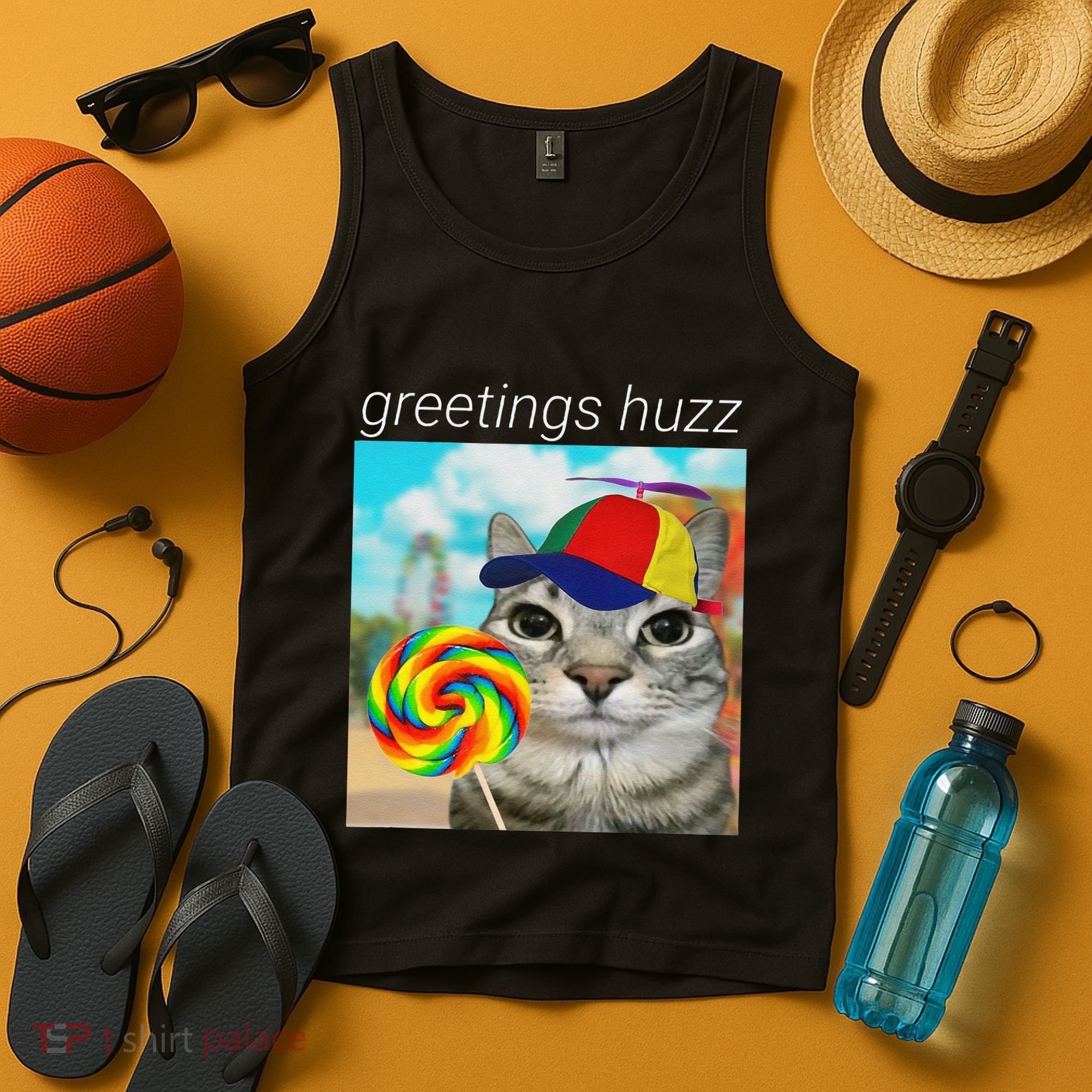 Greetings Huzz Funny Gen Z Gen Alpha Slang Meme Gift Tank Top