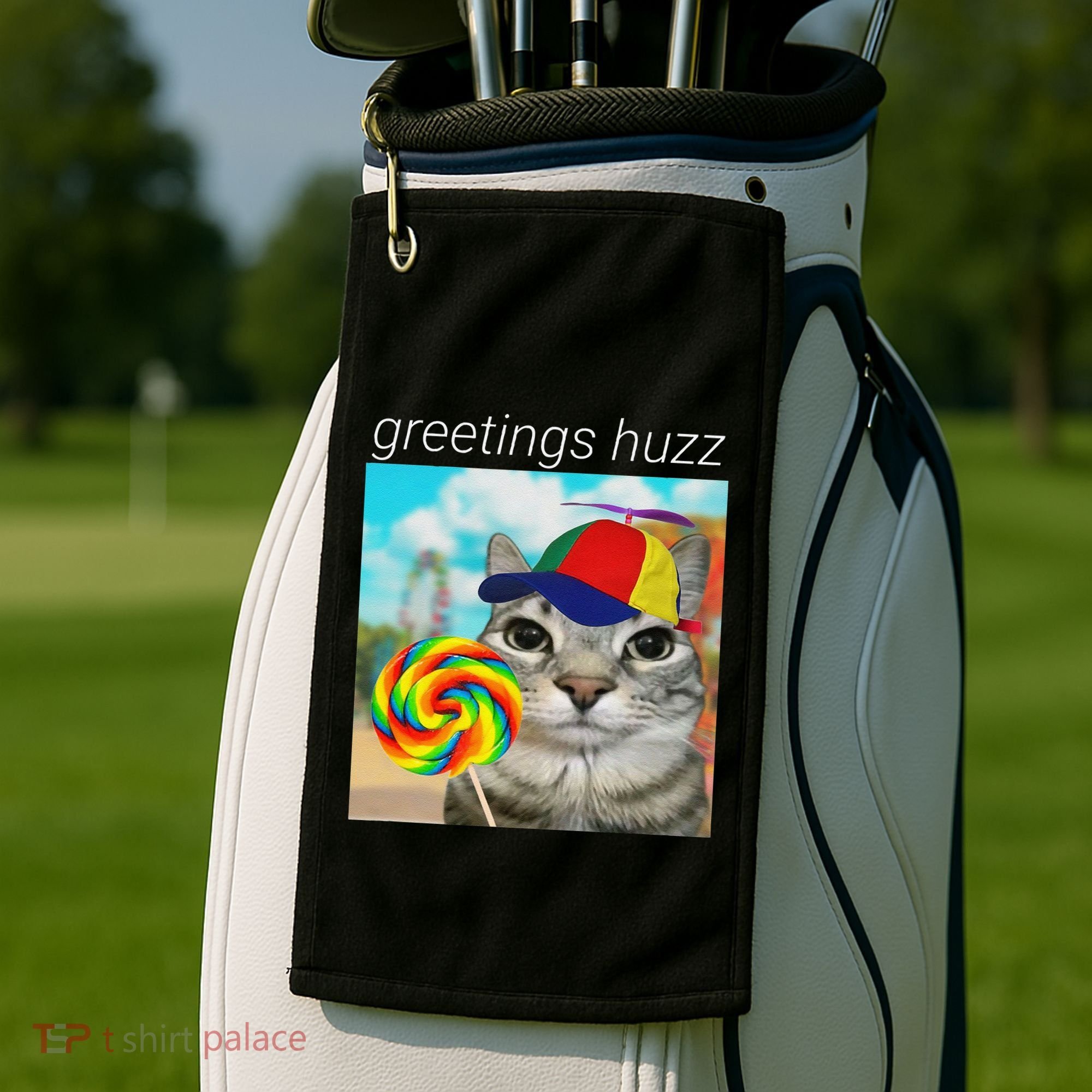 Greetings Huzz Funny Gen Z Gen Alpha Slang Meme Gift Golf Towel