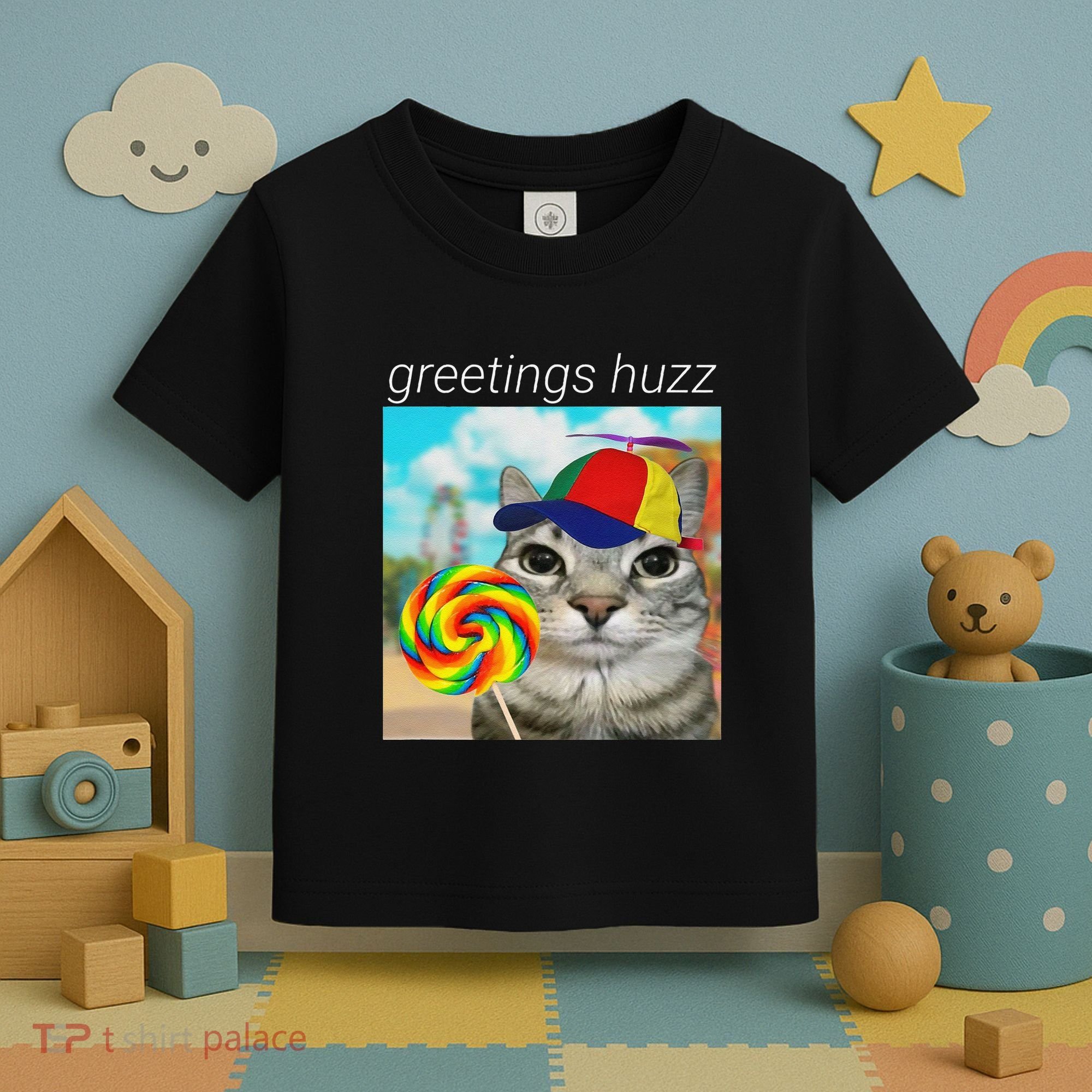 Greetings Huzz Funny Gen Z Gen Alpha Slang Meme Gift Toddler T-Shirt