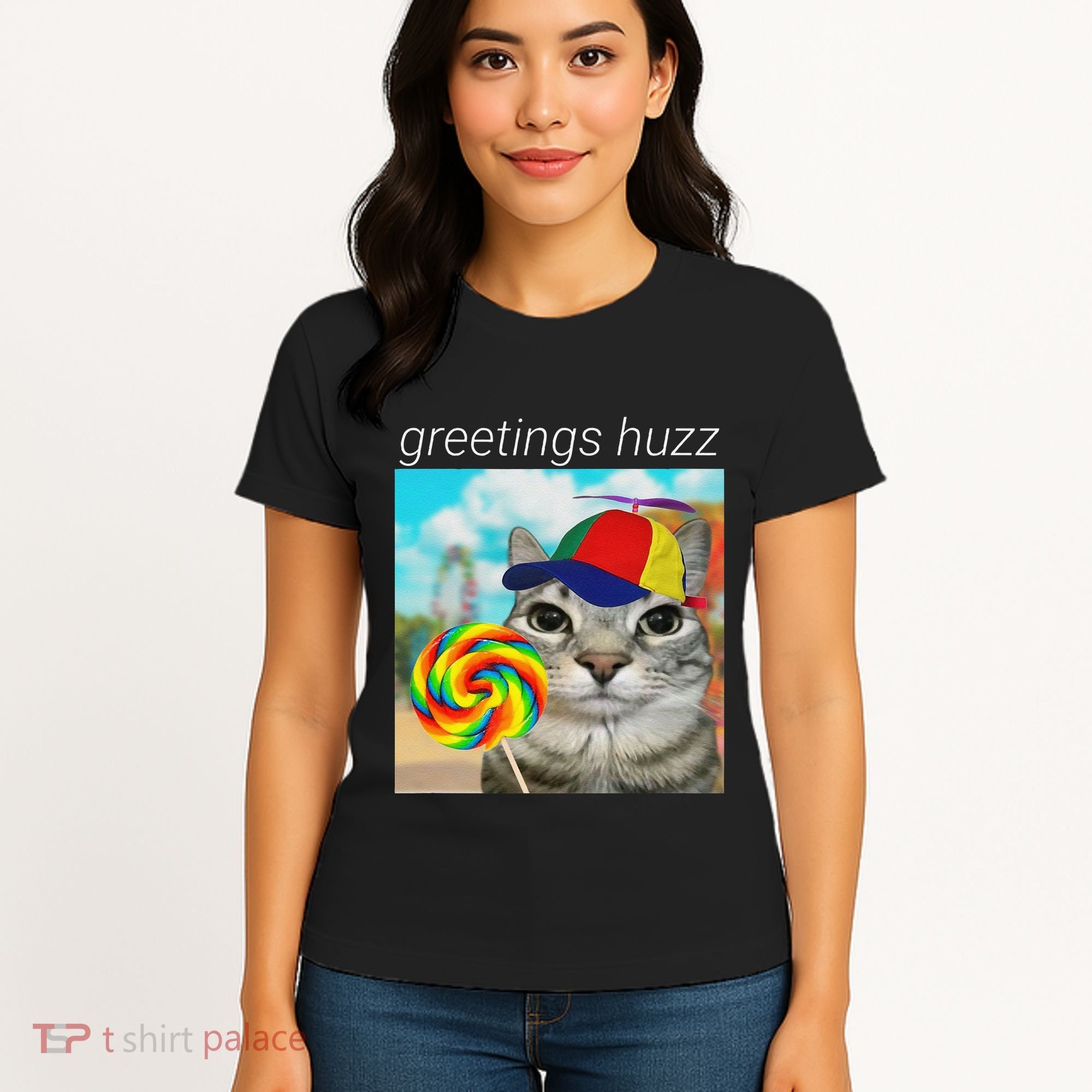Greetings Huzz Funny Gen Z Gen Alpha Slang Meme Gift Women's T-Shirt