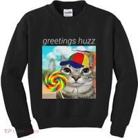 Greetings Huzz Funny Gen Z Gen Alpha Slang Meme Gift Kids Sweatshirt thumb 0