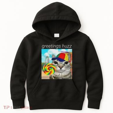 Greetings Huzz Funny Gen Z Gen Alpha Slang Meme Gift Kids Hoodie