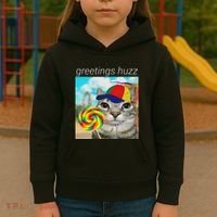 Greetings Huzz Funny Gen Z Gen Alpha Slang Meme Gift Kids Hoodie thumb 3