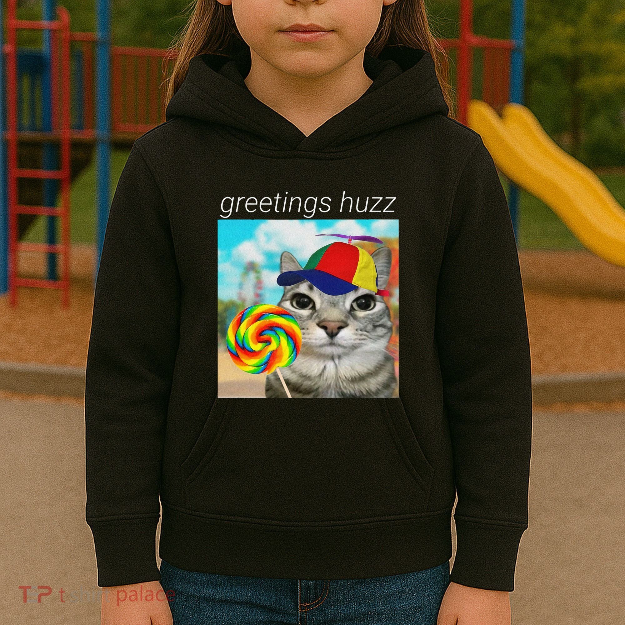 Greetings Huzz Funny Gen Z Gen Alpha Slang Meme Gift Kids Hoodie