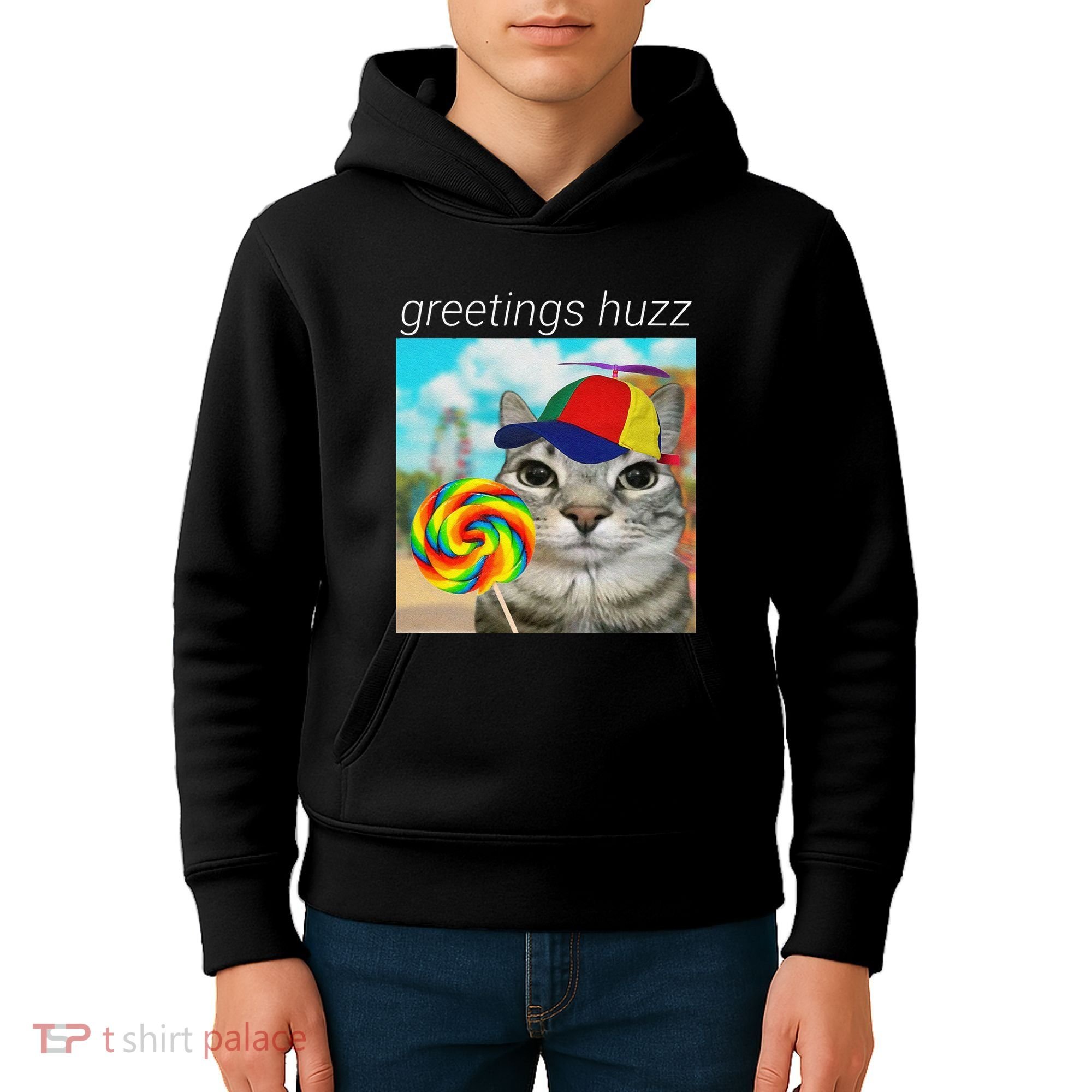 Greetings Huzz Funny Gen Z Gen Alpha Slang Meme Gift Kids Hoodie
