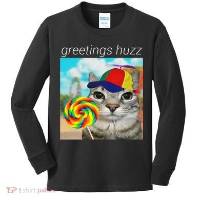 Greetings Huzz Funny Gen Z Gen Alpha Slang Meme Gift Kids Long Sleeve Shirt