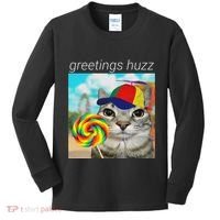 Greetings Huzz Funny Gen Z Gen Alpha Slang Meme Gift Kids Long Sleeve Shirt thumb 0