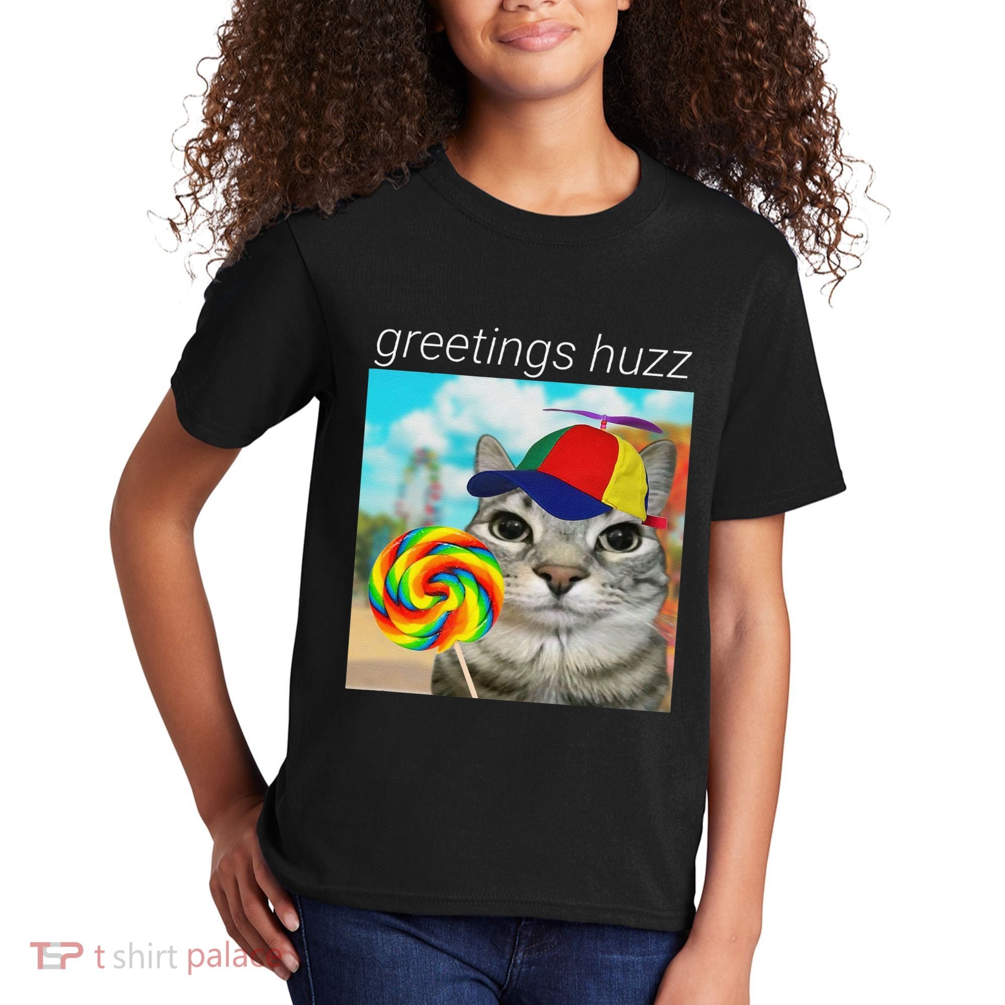 Greetings Huzz Funny Gen Z Gen Alpha Slang Meme Gift Kids T-Shirt
