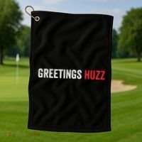 Greetings Huzz Funny Gen Z Gen Alpha Slang Viral Golf Towel thumb 1