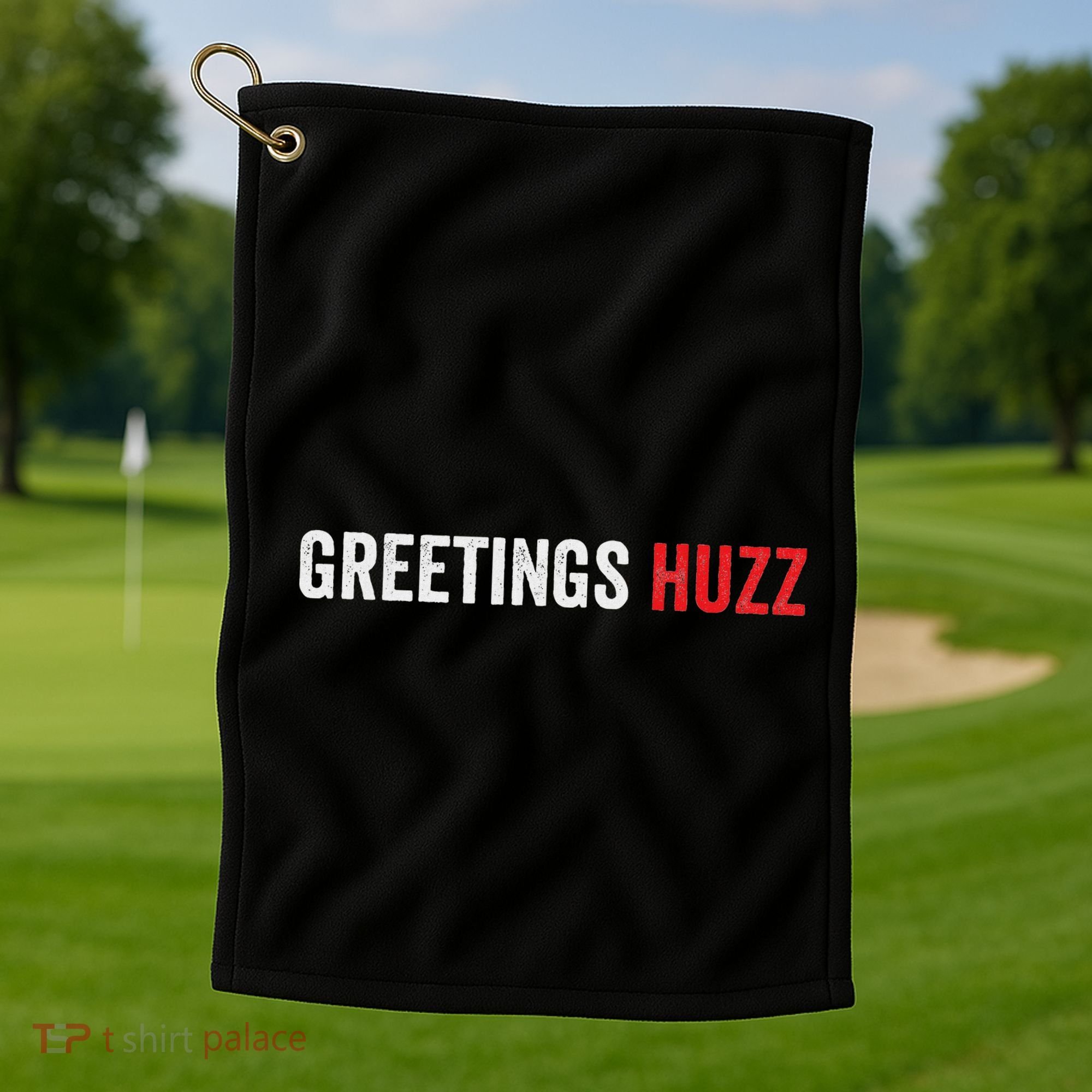 Greetings Huzz Funny Gen Z Gen Alpha Slang Viral Golf Towel