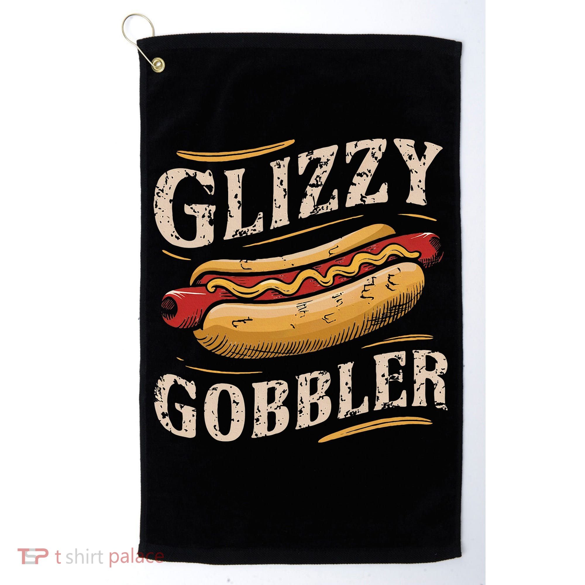 Glizzy Hot Funny Dog Gobbler Champion Golf Towel