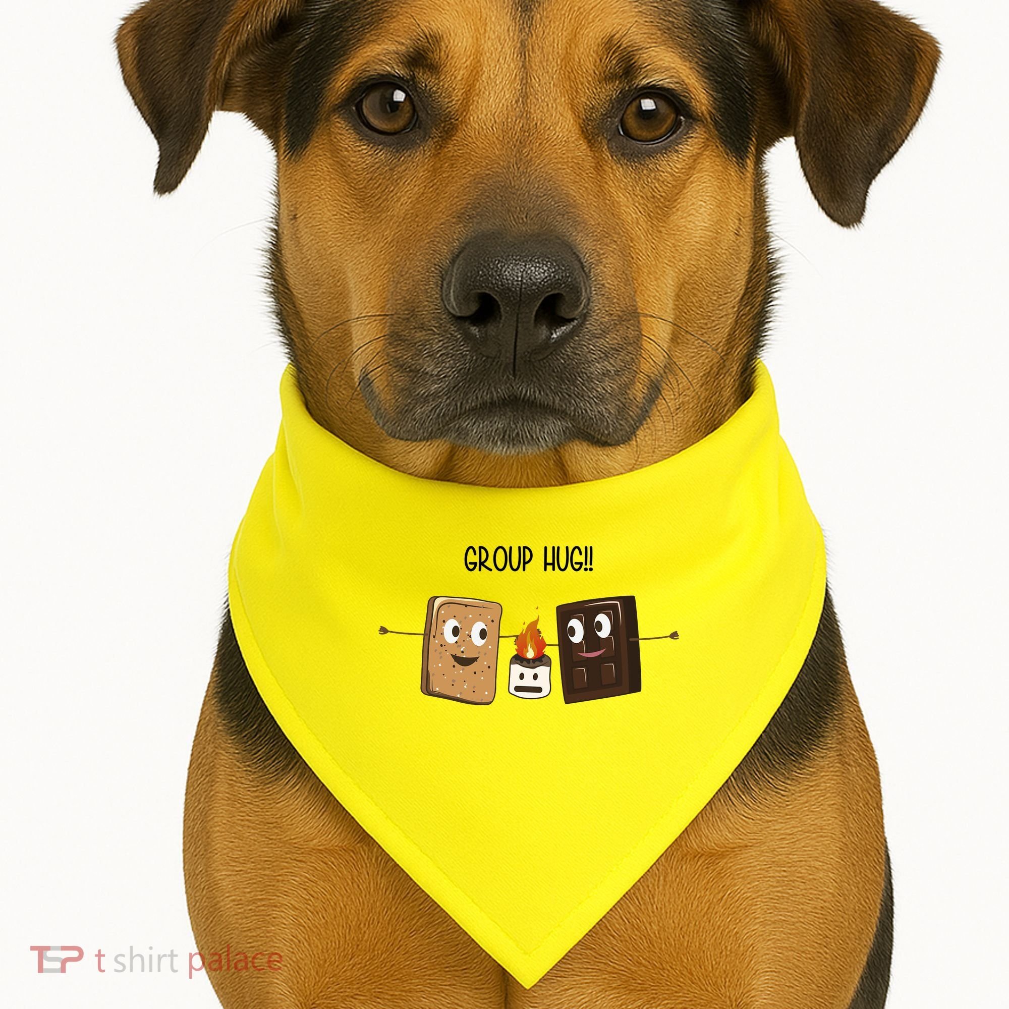 Group Hug Funny Smores Camping Roasting Outdoor USA-Made Doggie Bandana