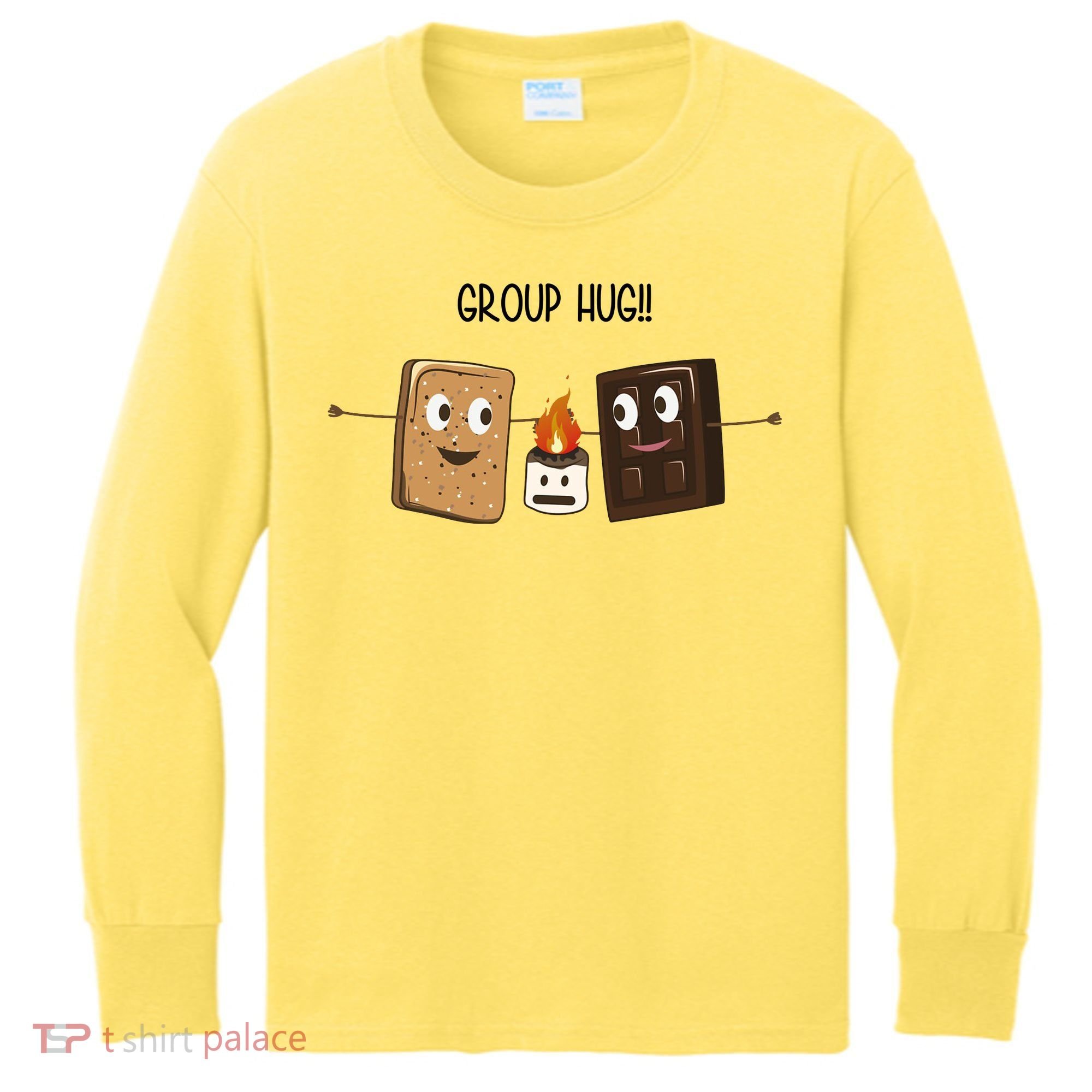 Group Hug Funny Smores Camping Roasting Outdoor Kids Long Sleeve Shirt