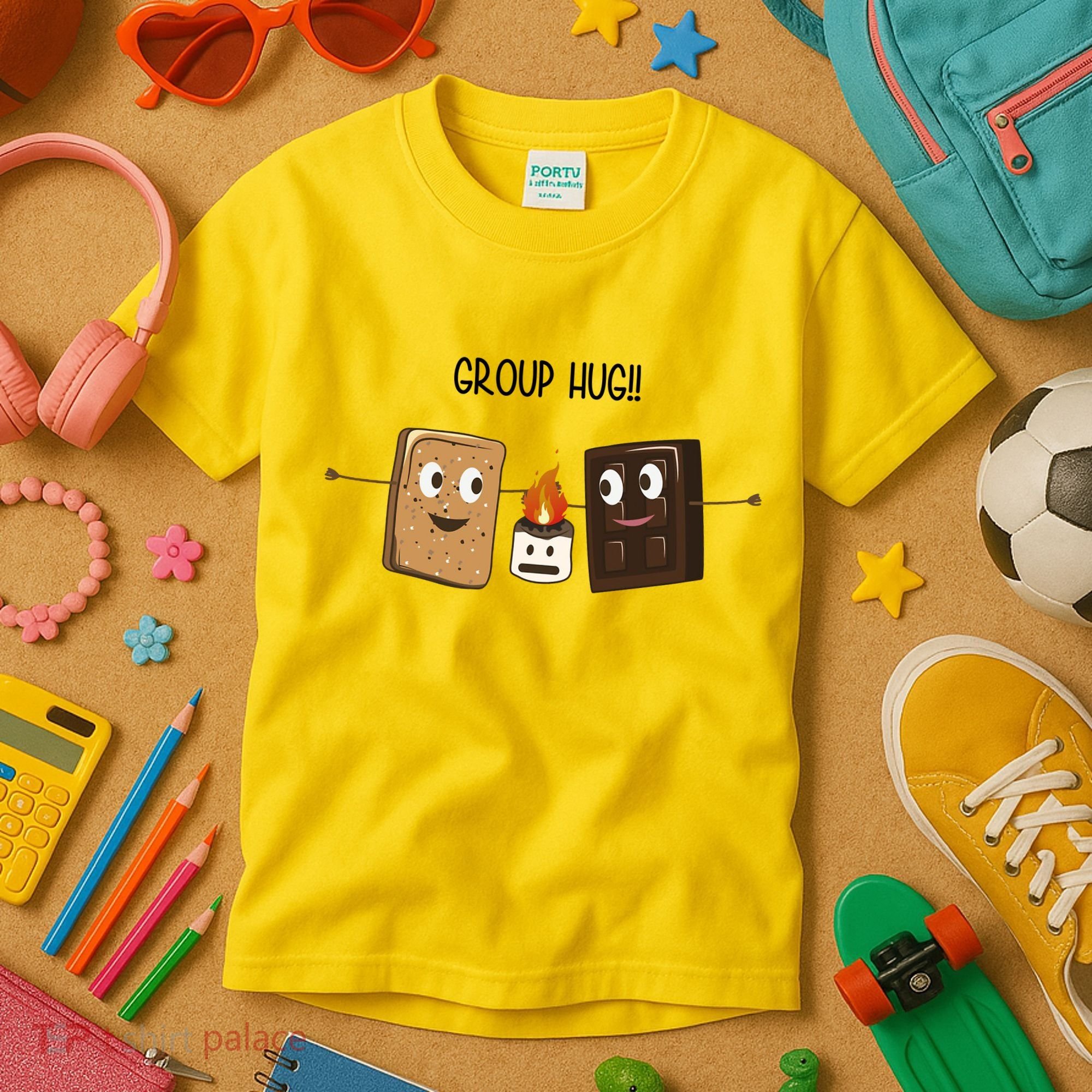 Group Hug Funny Smores Camping Roasting Outdoor Kids T-Shirt