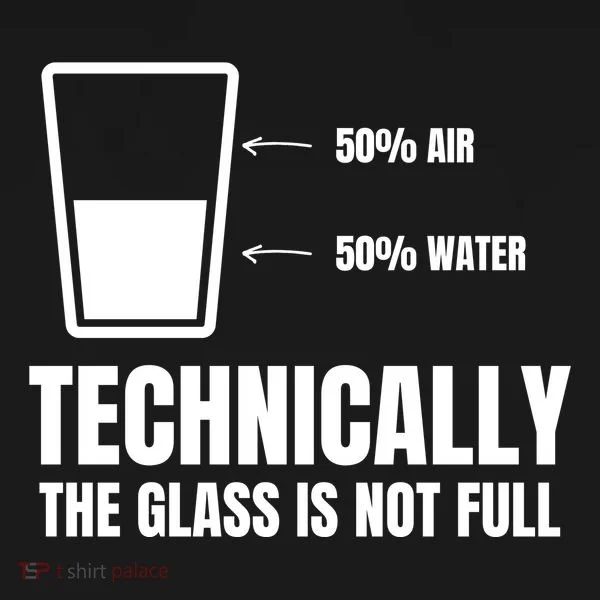 Glass Half Full Funny Technically Not Empty Sarcastic Bucket Hat