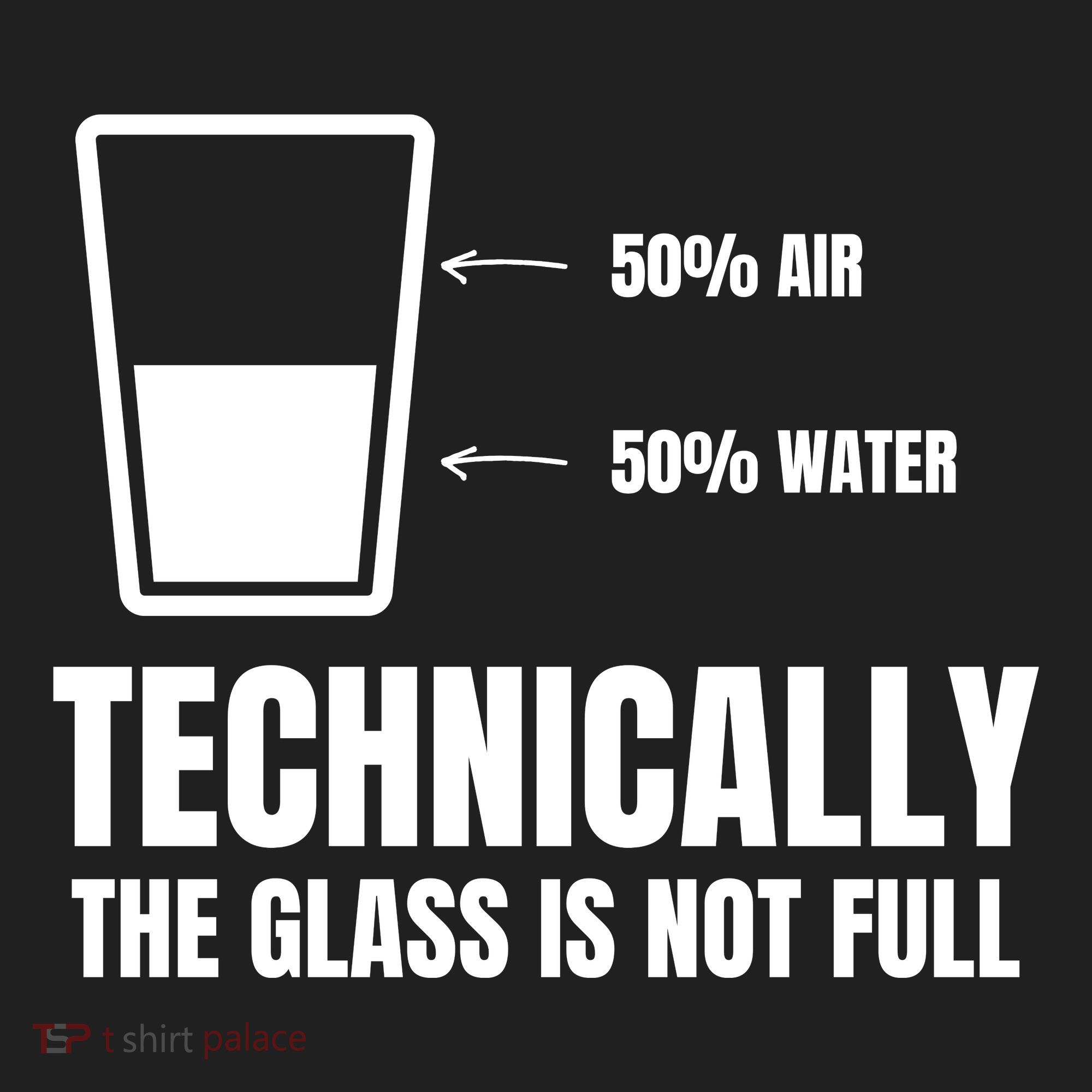 Glass Half Full Funny Technically Not Empty Sarcastic Golf Towel